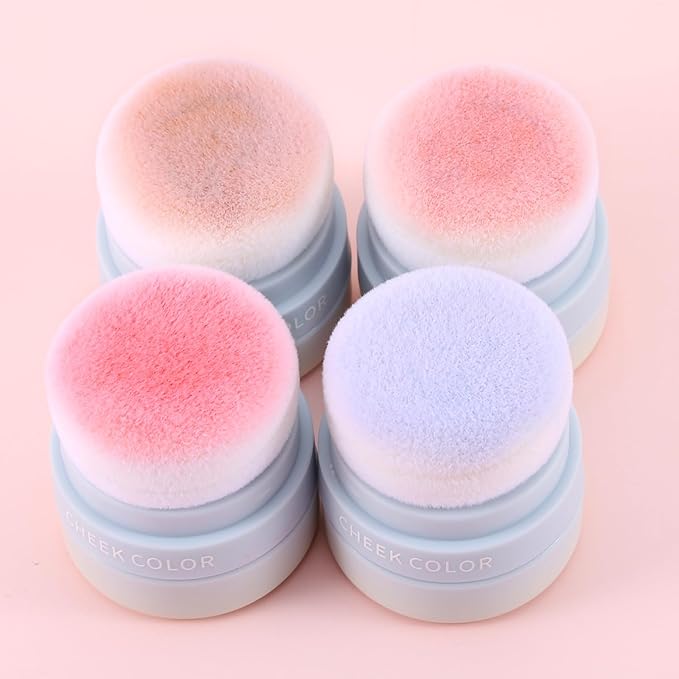 Boobeen Powder Blush for Cheeks, Air Cushion Matte Blush, Natural Highly Pigmented Blush Makeup Easy to Blend, Loose Blush Compact Long-lasting-BrightBean Baby