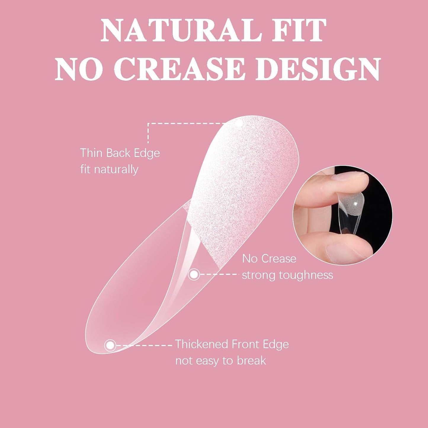 Medium Oval Nail Tips, SSWSBYKE 300pcs Soft Gel Nail Tips for Full Cover Pre-Shaped Acrylic Fake Nails Tips 15 Sizes Half Matte Press On Nails for Extension Home DIY Salon-BrightBean Baby