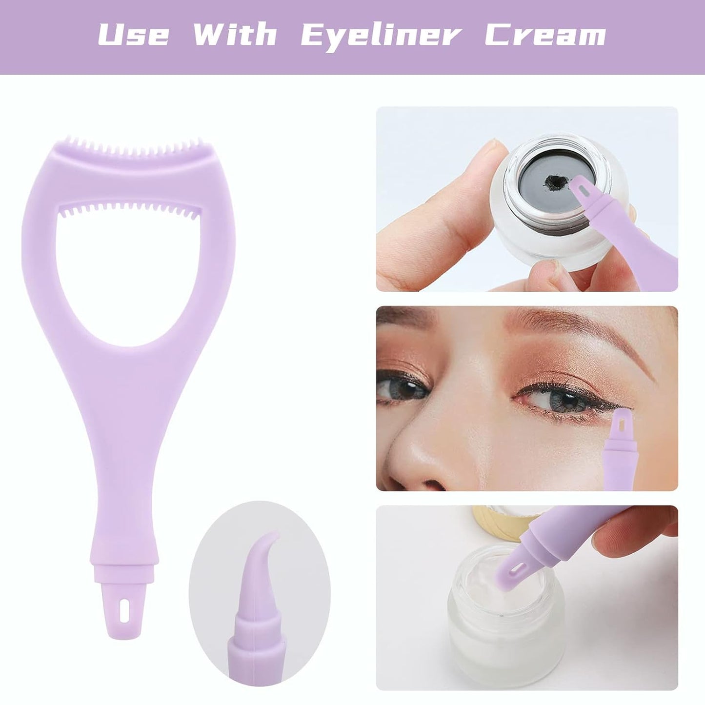 Tbestmax 2 in 1 Mascara Eyeliner Guard, Silicone Mascara Lash Shield Applicator, Eyelash Comb Purple 2 Pcs-BrightBean Baby