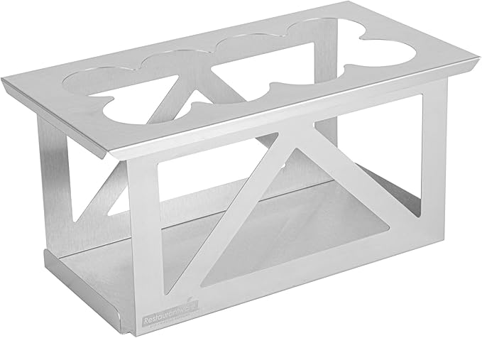 Restaurantware Squeeze Bottle Holder Pack of 1 Stainless Steel 8 Hole Bottle Holder, 2.5" Diameter Fits 1/3 Size Opening, Dishwasher Friendly Integrated Lip Design Holder for Condiment Bottles