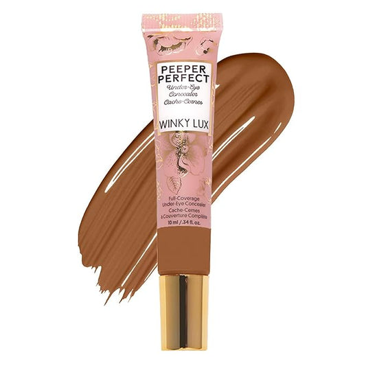 Winky Lux Peeper Perfect Under Eye Concealer, Makeup & Eye Brightener, Full Coverage Concealer for Dark Circles, Color Corrector & Eye Primer, With Collagen, Hyaluronic Acid & Vitamin E (Deep Plus)-BrightBean Baby