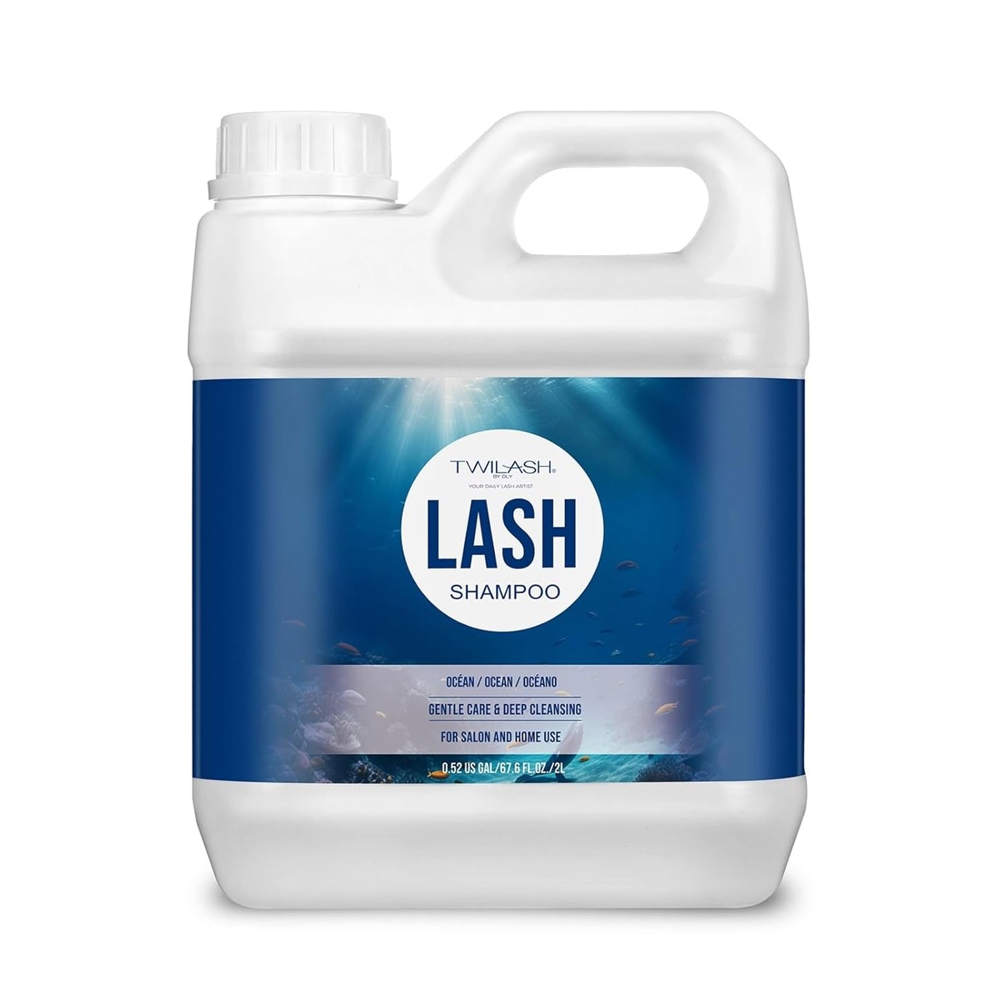 Lash Shampoo Bulk, Eyelash Cleanser for Extensions 2 Liters, Safe Makeup Remover, Non-irritating or Burning Eyelid Foaming Cleanser for Professional Salon and Home Use (Ocean-2L)-BrightBean Baby