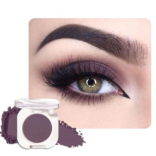 Eggplant Purple Single Matte Eyeshadow Makeup, Neutral Powde Eye Shadow for Women, Deep Dark Mauve Plum Purple Matte Singles Eyeshadow Palette Pigmented Waterproof, Girls Eyeshadows Gift 15-BrightBean Baby