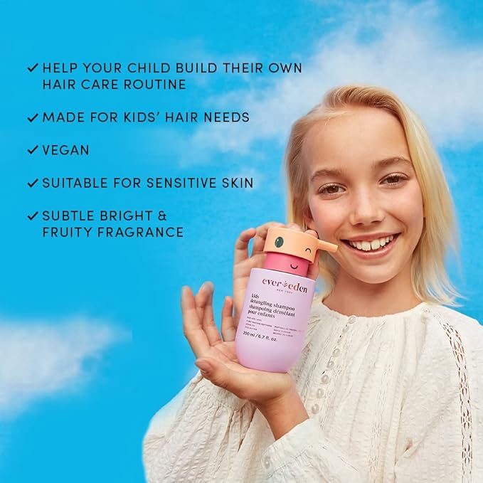 Evereden Kids Shampoo | Tear-Free Detangling Shampoo for Girls with Curly or Straight Hair | Clean, Non-Toxic, and Gentle Haircare | Sulfate-Free, Hypoallergenic, Safe for Daily Use | 6.7 fl oz-BrightBean Baby