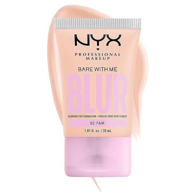 NYX PROFESSIONAL MAKEUP Bare With Me Blur Skin Tint Foundation Make Up with Matcha, Glycerin & Niacinamide - Fair-BrightBean Baby