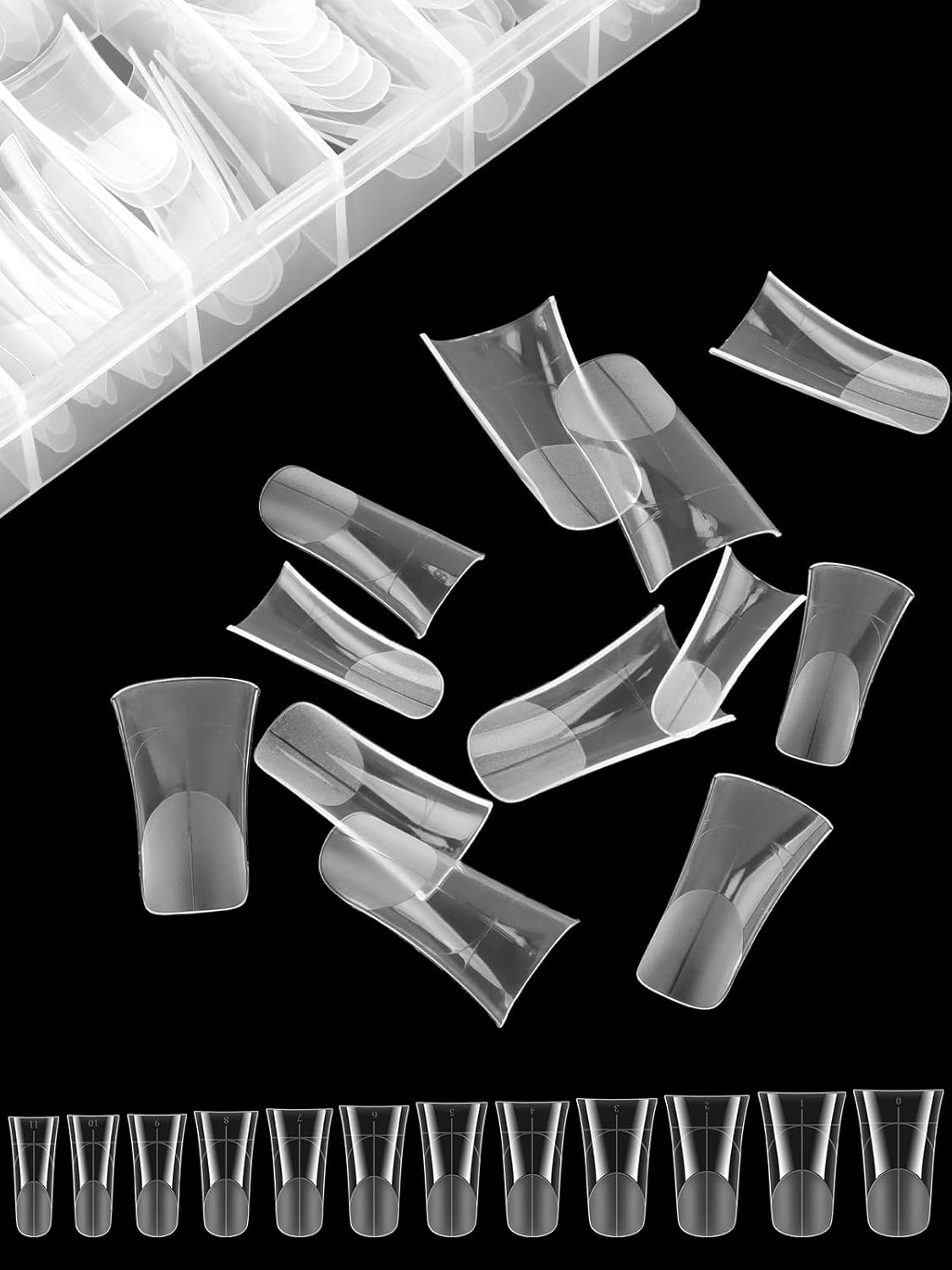TOROKOM 120Pcs Poly Extension Gel Dual Nail Forms Nail Forms Full Cover Coffin Nail Molds 12 Sizes for Gel Manicure Nail Art Design Salon&DIY-BrightBean Baby