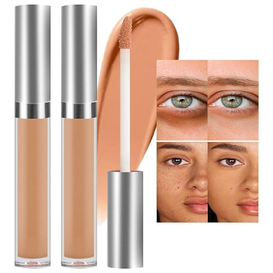 Kaely 2Pcs Hydrating Concealer Wand,Full Coverage Liquid under Eye Concealer,Long Lasting Waterproof Primer Makeup for Dark Circles and Puffiness Trouble Spots Redness,Eye Ring corrector de ojeras 05-BrightBean Baby
