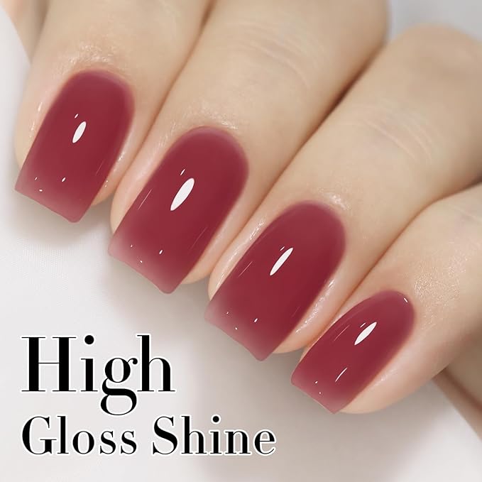 Double Rhythm 0.5Oz Gel Polish Translucent Sheer Neutral Natural Light Milky Same Color Same Bottle 15ML Jelly Gel Polish Art DIY at Home (Brown Purple-A1375)-BrightBean Baby