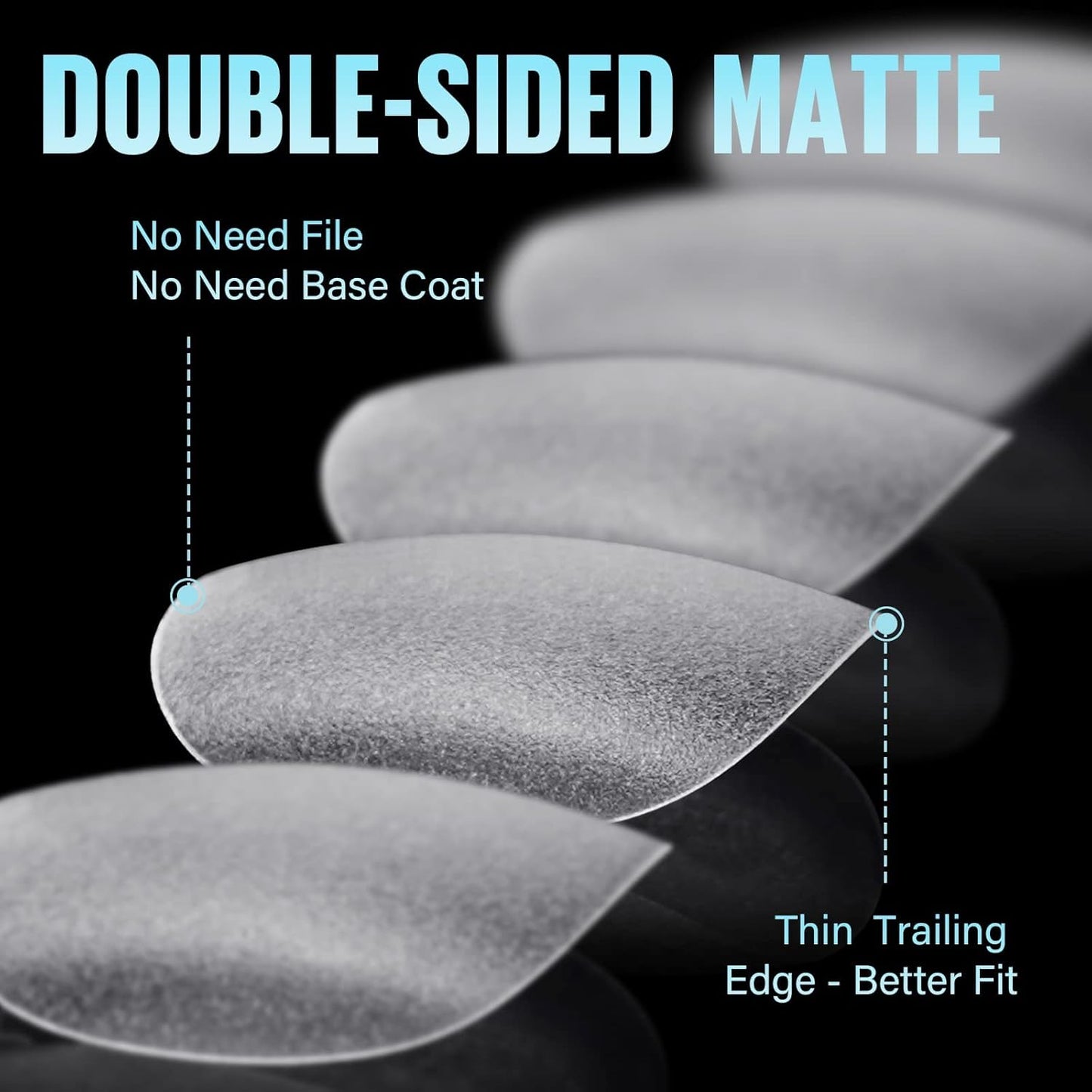 TOMICCA Extra Short Oval Nail Tips, Acrylic Double Sided Matte Fake Nails for Extension,240Pcs 15 Sizes Press On Nail Tips for Home DIY Art Women Girls-BrightBean Baby