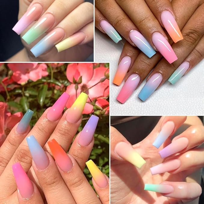 18 Colors Neon Phosphor Solid Pigment Powder Set for Ombre Nails, Fluorescent Nail Pigment Glitter Iridescent Rubbing Dust with Nail Ombre Brush for Gradient Nail Art Manicure DIY Accessories-BrightBean Baby