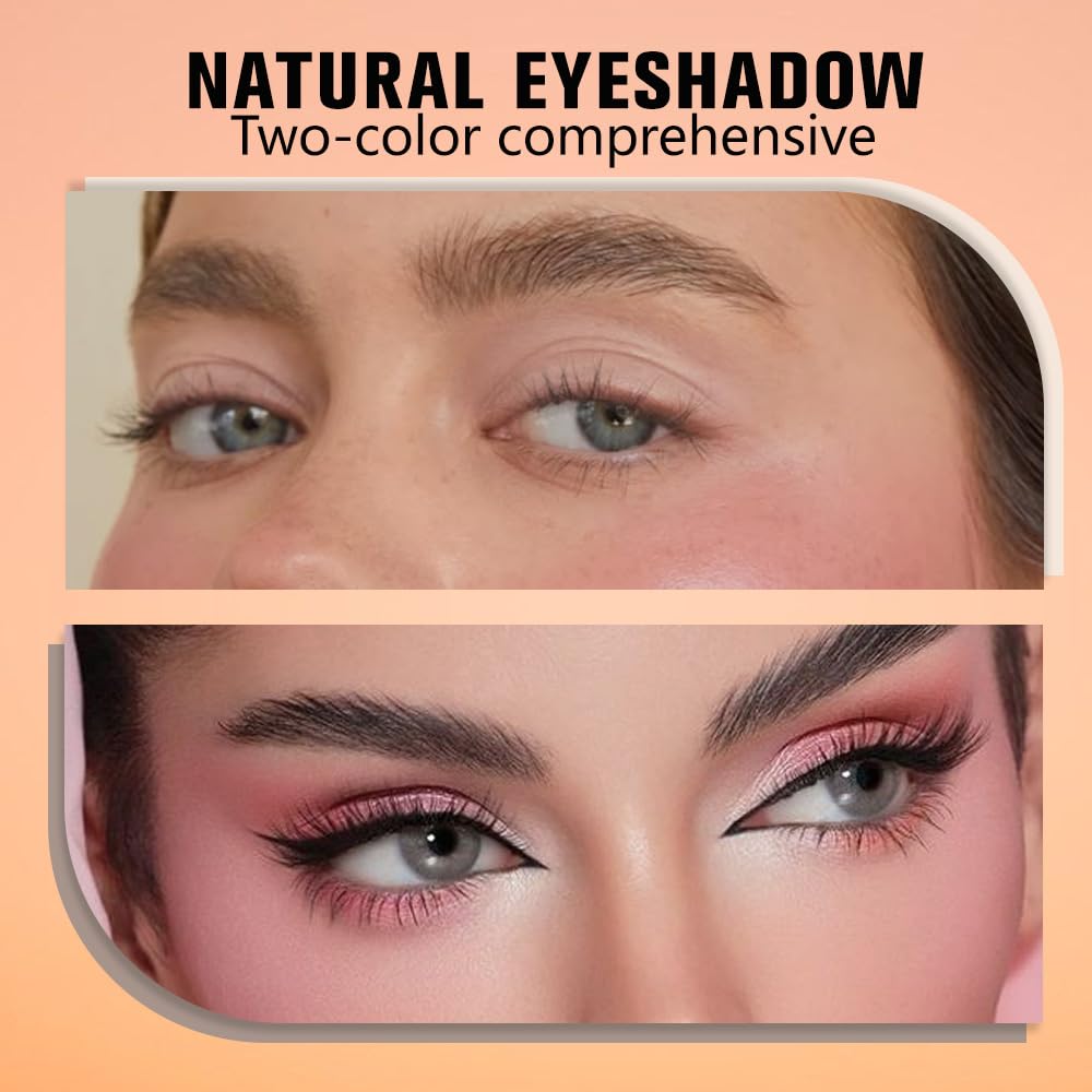 AMY'S DIARY Matte Eyeshadow, Nude Pink Eyeshadow, Ultra-fine Lightweight Powder, Multiuse Blendable Eye shadow and Blush Makeup, Daily Matte Warm Tone Eyes Makeup, Half Pink (03#)-BrightBean Baby