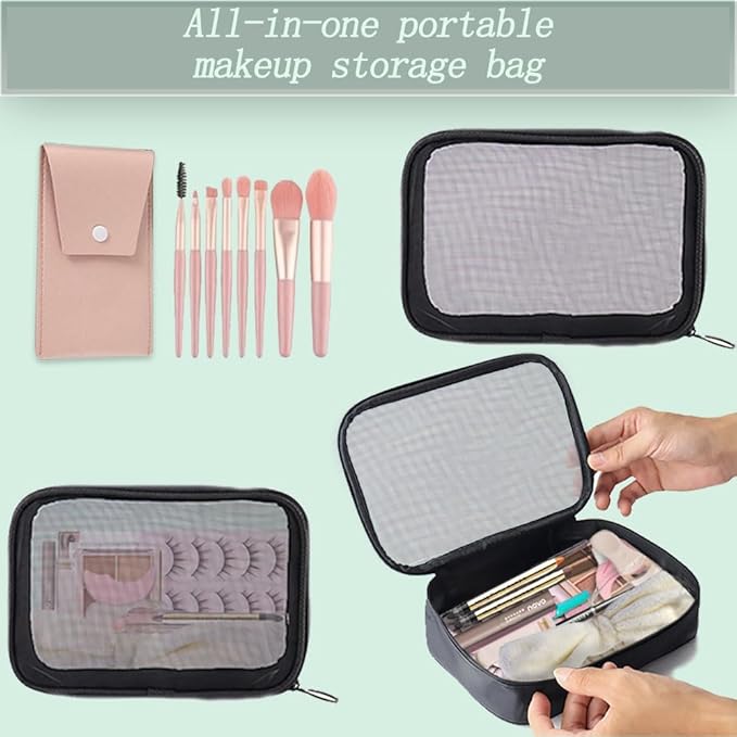All-In-One And Portable Beginner Makeup Kit, Including Mascara, Eyeshadow Pencil, Eyeshadow Palette, Beauty Brush Set, Eyebrow Shaping Set And Other Props-BrightBean Baby