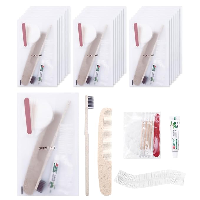 Hygiene Kit, Hygiene Kit Bulk, Travel Hygiene Kit With Toothbrush, Toothpaste, Care Package, Comb, Shower Cap, Individually Packed, Suitable For Hotel, Home, Camping, Travel (30-PACK)-BrightBean Baby