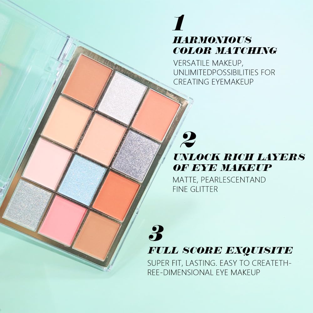 Nude Silver Brown Eyeshadow Palette,Natural Neutral Soft Small Cream Light Colors Eyeshadow Palette,Eye Shadow Palette Long Lasting Naturing-Looking Make Up Pallets for Women,Vegan-BrightBean Baby