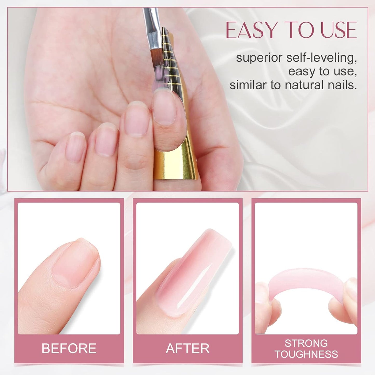 SAVILAND 100 G Builder Nail Gel - 3.5 oz Light Pink Hard Gel for Extension Nail Art Manicure Starter for Professional Nails Salon Home DIY-BrightBean Baby