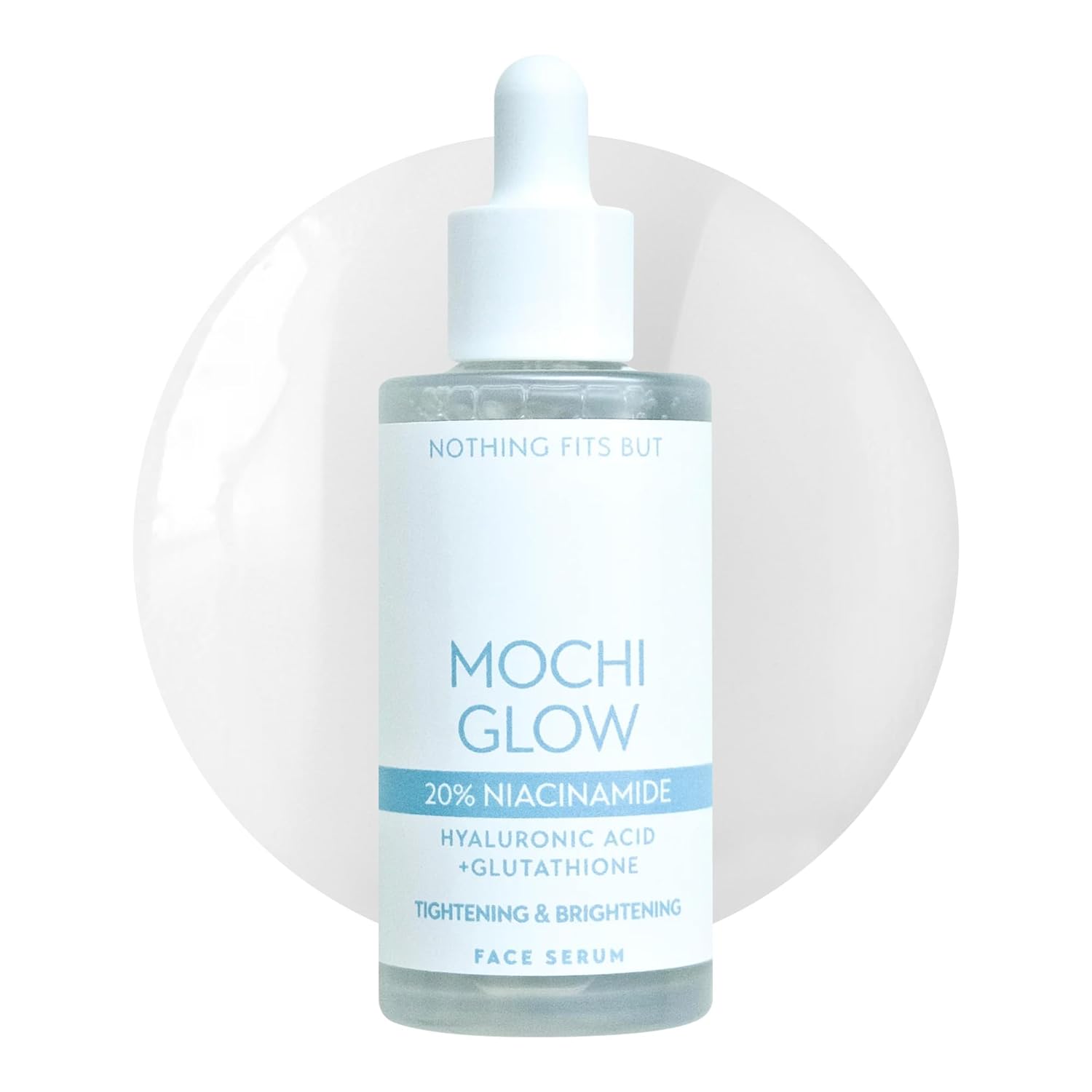 NOTHING FITS BUT Mochi Glow 20% Niacinamide Serum for Face, Pore Tightening & Brightening Skin Serum with Hyaluronic Acid & Glutathione for Dark Spots & Fine Lines, Korean Skincare (50ml/1.7fl.oz.)-BrightBean Baby