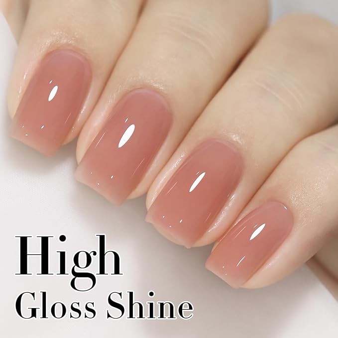 Double Rhythm 0.5Oz Translucent Gel Polish Sheer Neutral Natural Light Milky Same Color Same Bottle 15ML Jelly Nail Art DIY at Home (Skin Nude-A1370)-BrightBean Baby