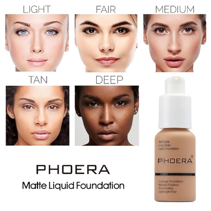 2Pcs Liquid Foundation Full Coverage 24HR Matte Oil Control Concealer 30ml (Nude & Buff Beige) with Kabuki Foundation Brush Flat Top (1pcs-101)-BrightBean Baby