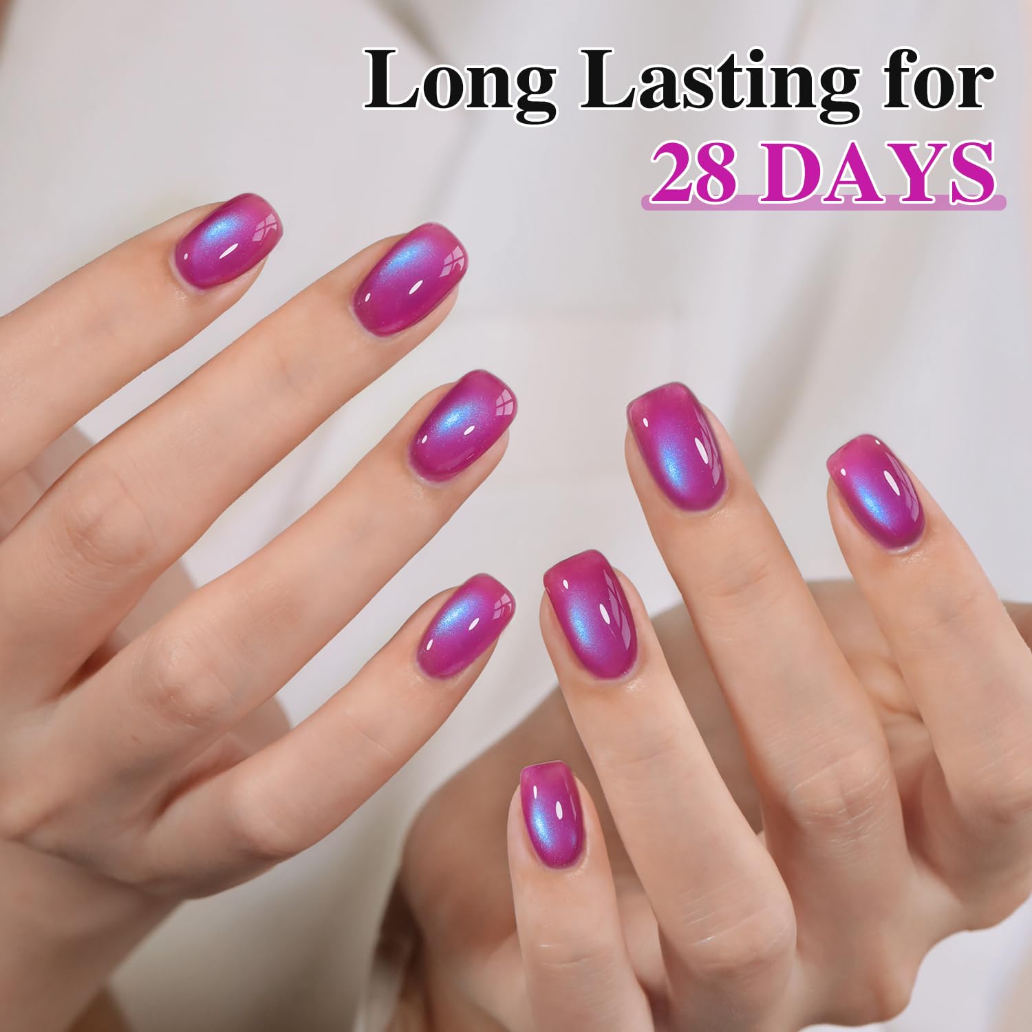 Double Rhythm Jelly Glass Cat Eye Gel Polish with Magnet 15ML Holographic Glitter Shimmer Translucent Sheer Color Magnetic Nail Polish Salon DIY at Home (Dark Navy-MC1268)-BrightBean Baby