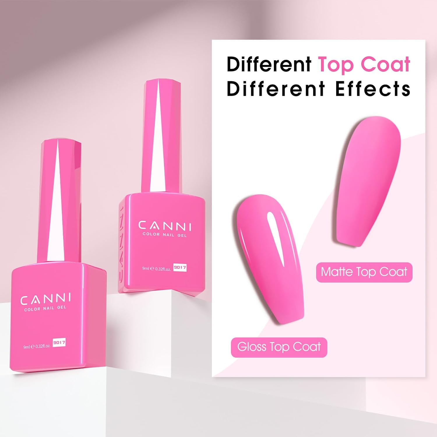 CANNI Hot Pink Gel Nail Polish – 9ml Soak Off UV LED, Long Lasting High Gloss for DIY & Salon Use For Women-BrightBean Baby