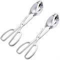 REDANT 2-Pack Metal Serving Tongs for Cooking - Scissor Handle Kitchen Tongs for Salad, Cake, Bread, Toaster & Steak - Buffet & Party Serving Utensils for Catering, Baking & Cooking (10 Inch)