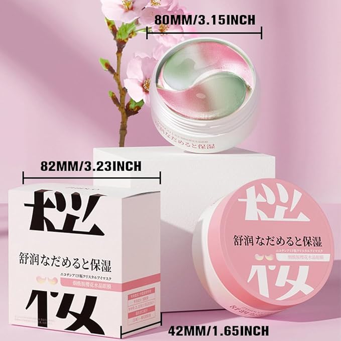 Under Eye Patches for Dark Circles, 30 Pairs Retinol Collagen Eye Gels Mask, Eye Patches for Dark Circles and Puffiness, Anti Aging Moisturizer For Women Gift, Crystal Cherry Blossom Color Eye Masks-BrightBean Baby