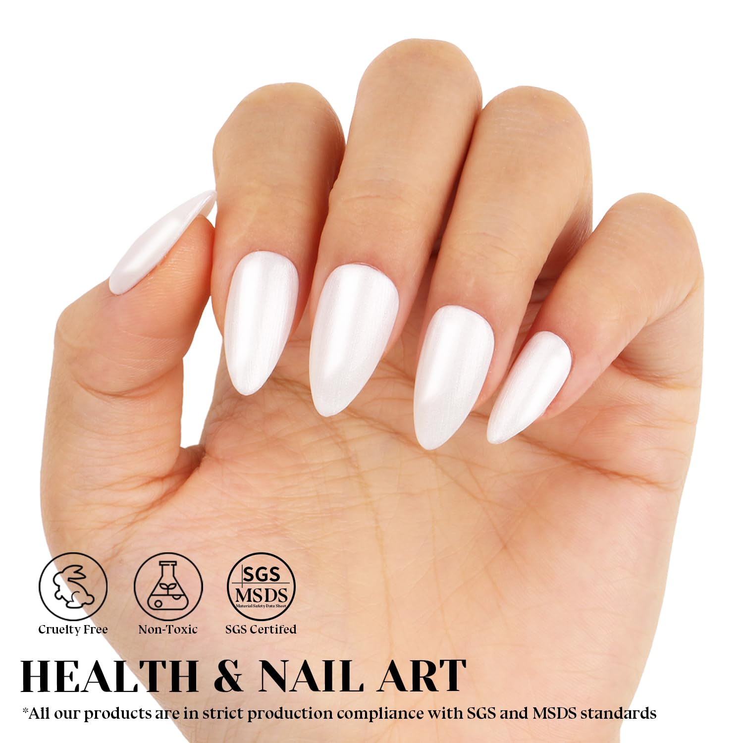 White Pearl Gel Nail Polish - 0.51 fl oz Pearl White Shimmer Gel Polish for Manicure Salon or DIY Nail Art At Home - GP0029-BrightBean Baby