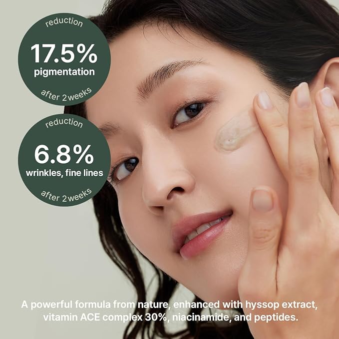 Glow Hyssop Overnight Face Mask Serum - hydrating & Anti-Aging Serum for younger looking Korean Glass Skin, 30% Vitamin A, C, E, 10% Niacinamide, Peptide-BrightBean Baby