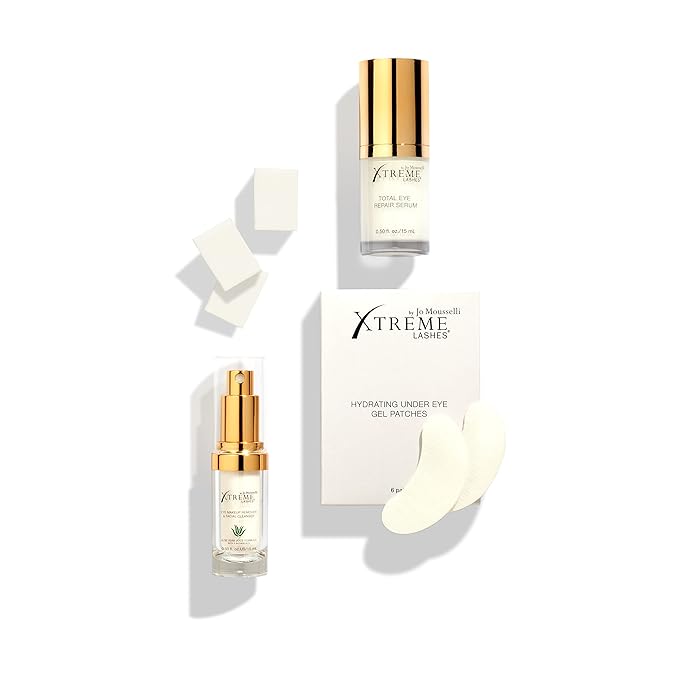 Xtreme Lashes Extend Your Beauty Rituals - Eye Treatments Kit - Lash Extension Safe, includes Serum, Under Eye Gel Patches, Cleanser, and Cosmetic Sponges-BrightBean Baby