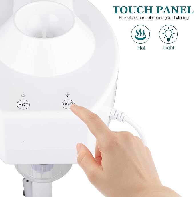Winado Professional Facial Steamer with Touch Screen, Esthetician Steamer Humidifier Face Spa Mist Steam for Home Beauty Salon, Personal Skin Care Deep Cleaning, White-BrightBean Baby