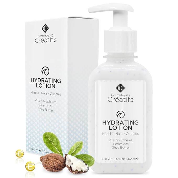 Hydrating Lotion for Dry Hands, Nails, and Cuticles, 8.5 fl. oz., Daily Moisturizing Skincare for Soft, Sensitive Skin with Shea Butter and Ceramides-BrightBean Baby