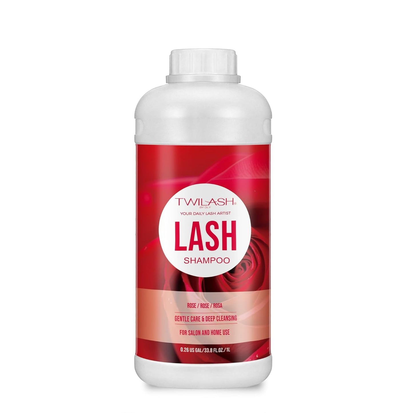 Lash Shampoo Bulk, Eyelash Cleanser for Extensions 1 Liters, Safe Makeup Remover, Non-irritating or Burning Formula Eyelid Foaming Cleanser for Professional Salon and Home Use (Rose-1L)-BrightBean Baby