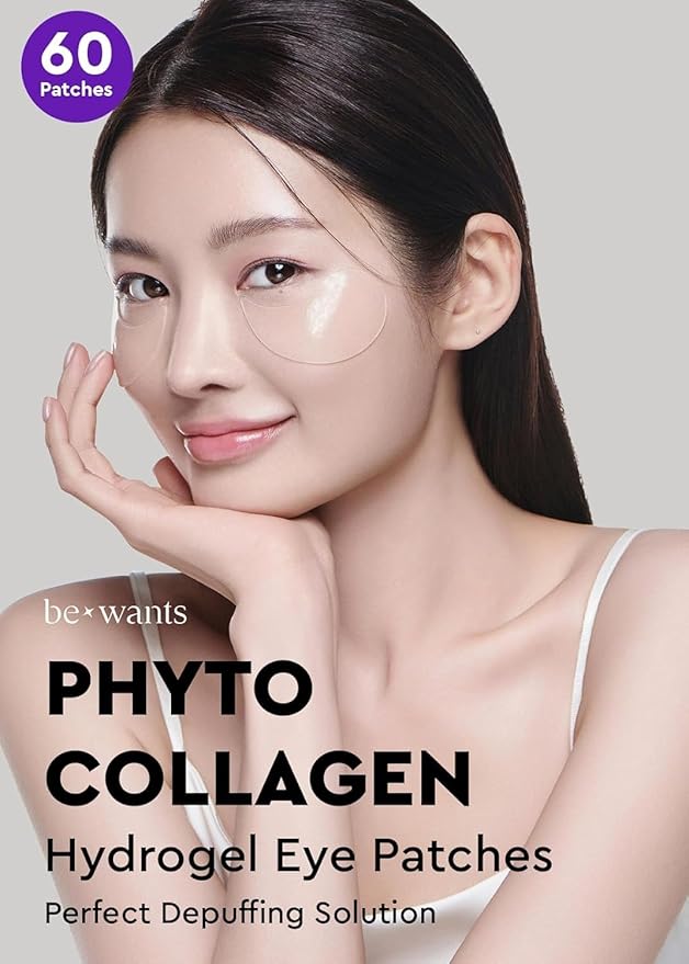 Bewants under eye patches for puffy eyes, Korean under eye mask with vegan collagen and 71.9% bamboo water, patches for dark circles and Cooling, 60 pieces-BrightBean Baby