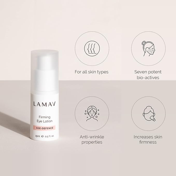 LAMAV Firming Eye Lotion - 7 Potent Actives, Anti-wrinkle Properties, Increases Skin Firmness, Anti-Aging Eye Cream, Cruelty-Free, Reduces Dark Circles-BrightBean Baby