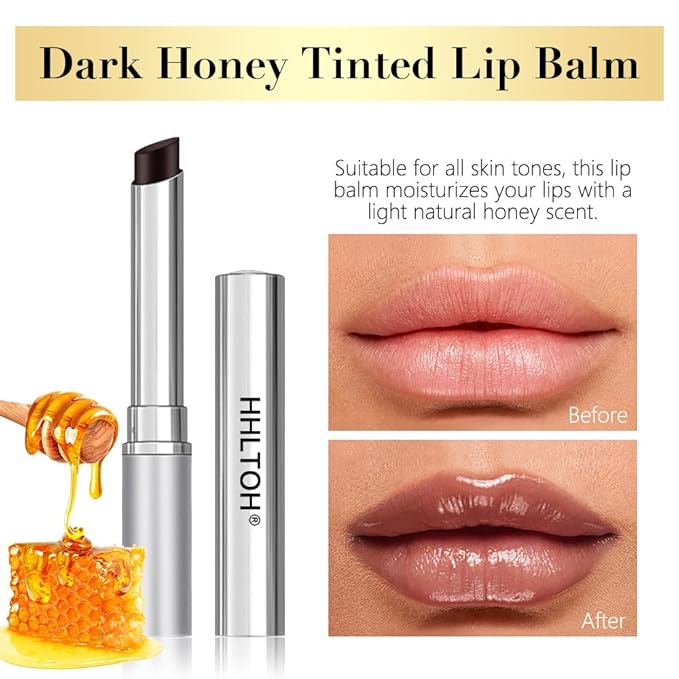 2PCS Honey Tinted Lips Balm Lipstick – Sheer Hydrating Lip Balm for Women All Skin Tones – Moisturizing Nourishing Lip Balm with Natural Black Cherry Tint – Bálsamo Labial Hidratante con Color-BrightBean Baby