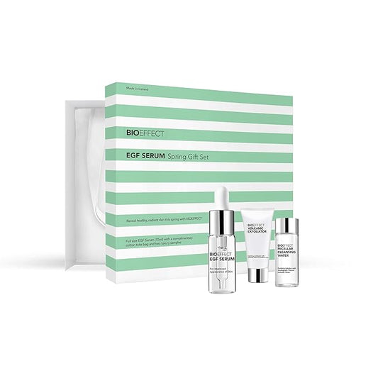 BIOEFFECT EGF Serum Gift Set with mini Volcanic Exfoliator and Micellar Water, Anti-Aging, Hydrating, Wrinkle-Fighting Facial Skin-Care with Growth Factor and Hyaluronic Acid plus Free Tote Bag-BrightBean Baby