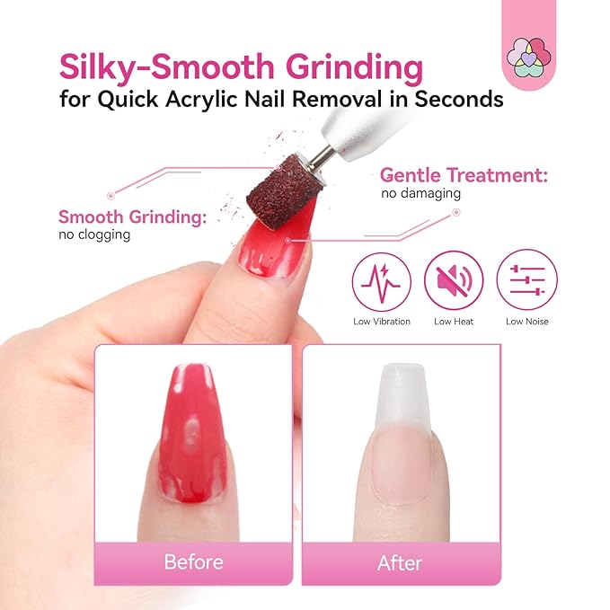SAVILAND Essentials Electric Nail Drill: 40000RPM High-Torque Nail File Quick Removal for Acrylic Nails Easy Operation Portable Nail Drill for Beginner Home DIY Nail Art Manicure Pedicure-BrightBean Baby