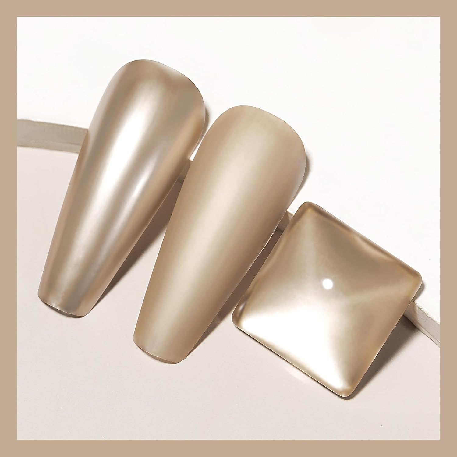 MIZHSE Champagne Mirror Nail Polish, Quick Dry Metallic Nail Polish, Air Dry Fast Chrome Nail Lacquer Bright Color Oil-based Nail Art Manicure DIY Home-BrightBean Baby