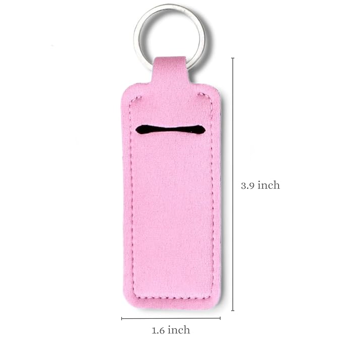 Vegan Lip Balm Set - Pack of 6 Soothing Touch Lip Balms. Includes Muslin Pouch & Lip Balm Holder Keychain (Pink): Pomegranate, Lemon Cardamom, Grapefruit, Vanilla Rose, Vanilla Chai, Lavender Coconut-BrightBean Baby