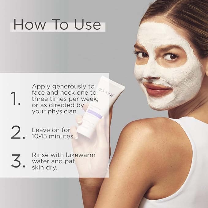 Glytone Rejuvenating Mask - 3% Pure Glycolic Acid, Lactic Acid, Vitamin C & Collagen - Purify & Exfoliate - For All Skin Types - Fragrance-Free - 3 fl. oz.-BrightBean Baby