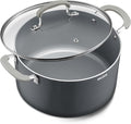 6 Quart Nonstick Stock Pot with Lid, BEZIA Ceramic Soup Pot with Lid, Induction Cooking Pots with Silicone Handle, Compatible with All Cooktops, Dishwasher Safe