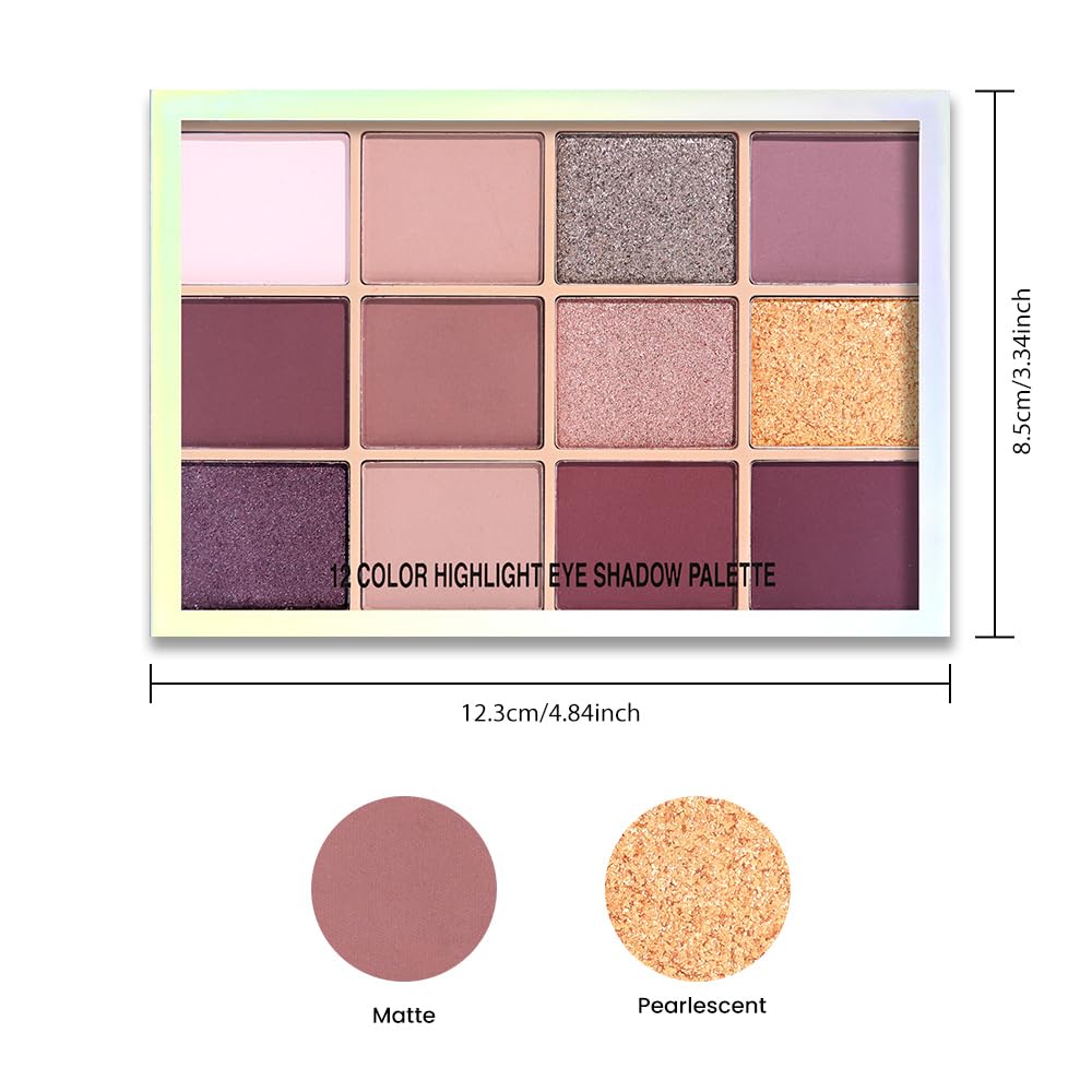 SUAKE Neutral Smokey Eye Shadow Palette,Nude Mauve Rose Gold Cream Eyeshadow Palette,Make Up Pallets for Women, Highly Pigmented Long Lasting Naturing-Looking,Blendable,Vegan-BrightBean Baby
