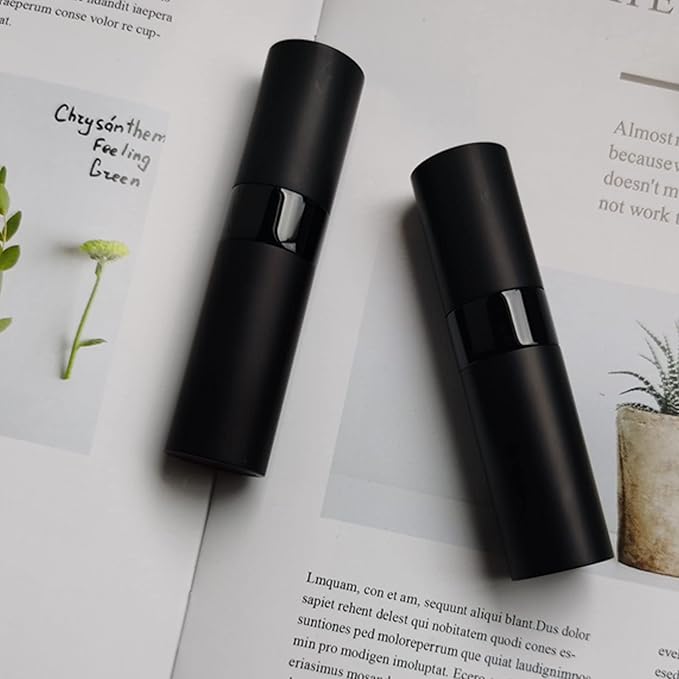 2 PCS/8ml Portable Mini Perfume Atomizer bottles, Empty Refillable Spray Bottle with 3 Types of Refill Tools, Pocket Travel Perfume Sample Bottles(Matte Black)-BrightBean Baby