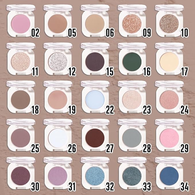 Brown Taupe Single Eyeshadow Makeup, Neutral Powde Eye Shadow for Older Women,Light Cocoa Matte Singles Eyeshadow Palette Pigmented Waterproof,sombras para ojos,Girls Monochrome Eyeshadows Gift-BrightBean Baby