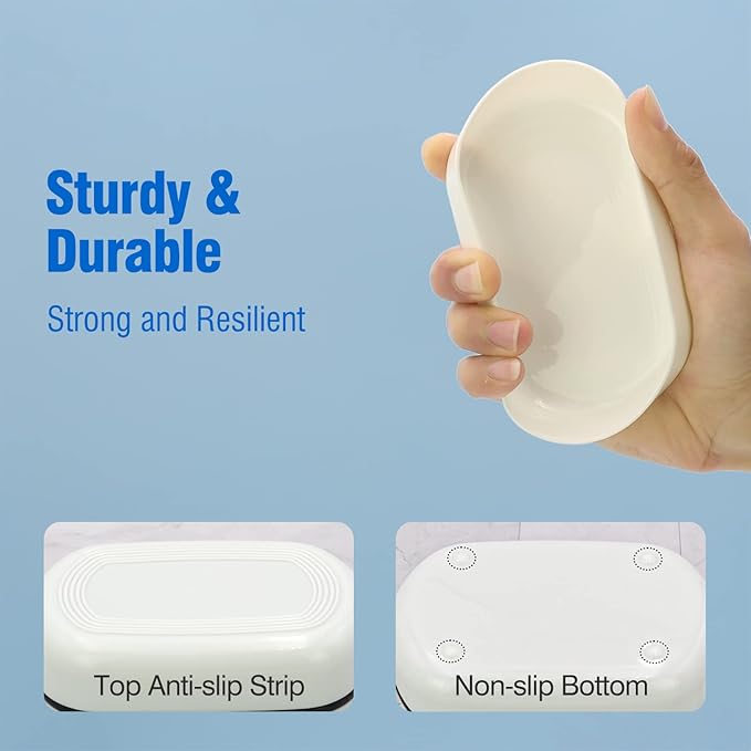 Travel Soap Container, Leakproof Soap Box, Travel Soap Holder with Removable Draining Layer, Portable Soap Case for Traveling, Camping, Gym (White, 1 Pack)-BrightBean Baby