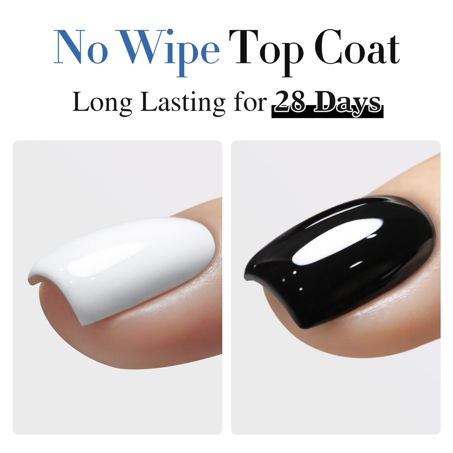 Double Rhythm 15ML No Wipe Gel Top Coat Base Coat Iridescent Glitter Shimmer 2 in 1 Nail Polish Soak Off Manicure DIY Home Salon (Clear)-BrightBean Baby