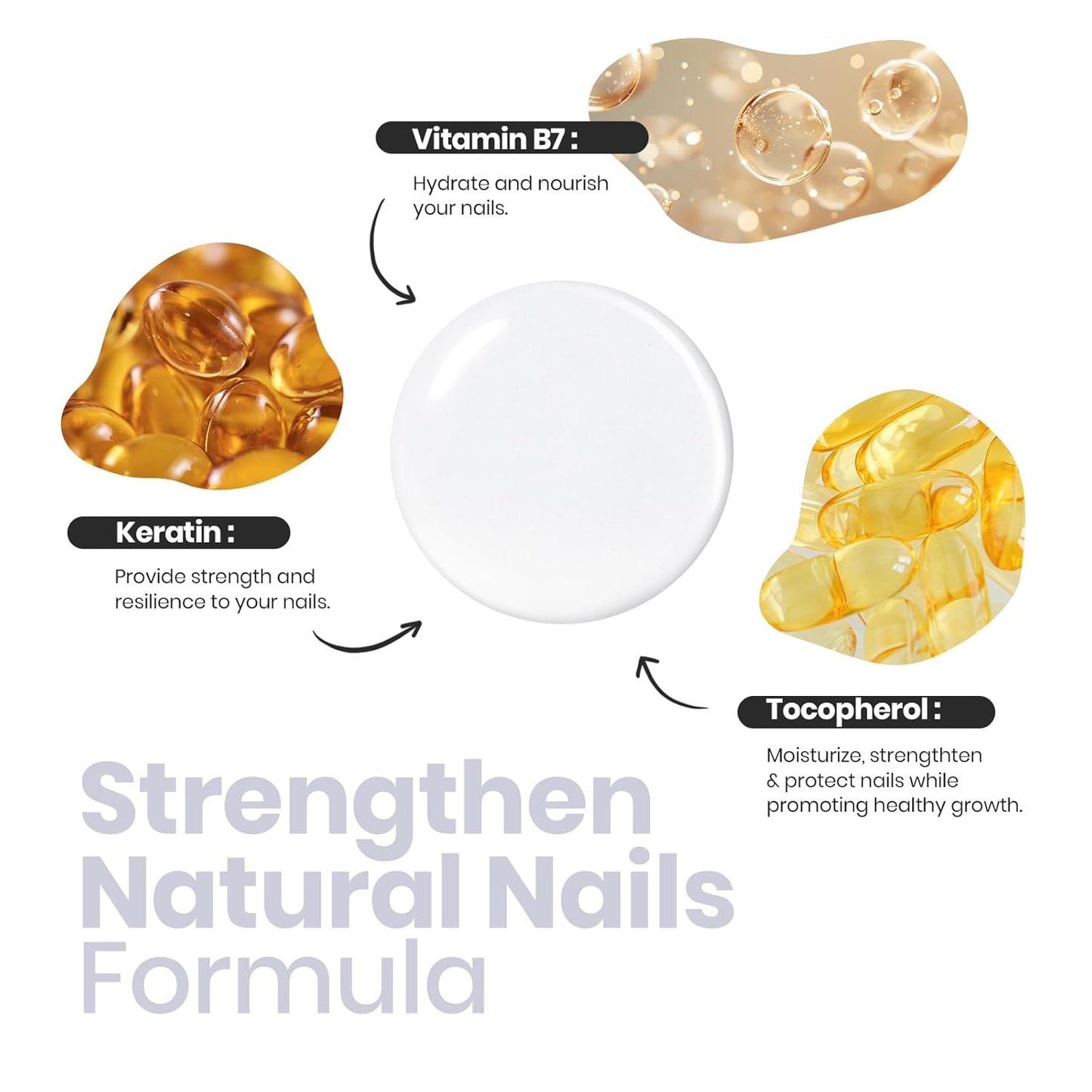 Beetles Nail Strengthener - Clear Nail Concealer Fast Air Dry Clear Air Dry Nail Growth for Damaged Uneven Nails Fingernail Polish Imperfection Masking for Sheer Shine DIY Manicure Salon Quality-BrightBean Baby