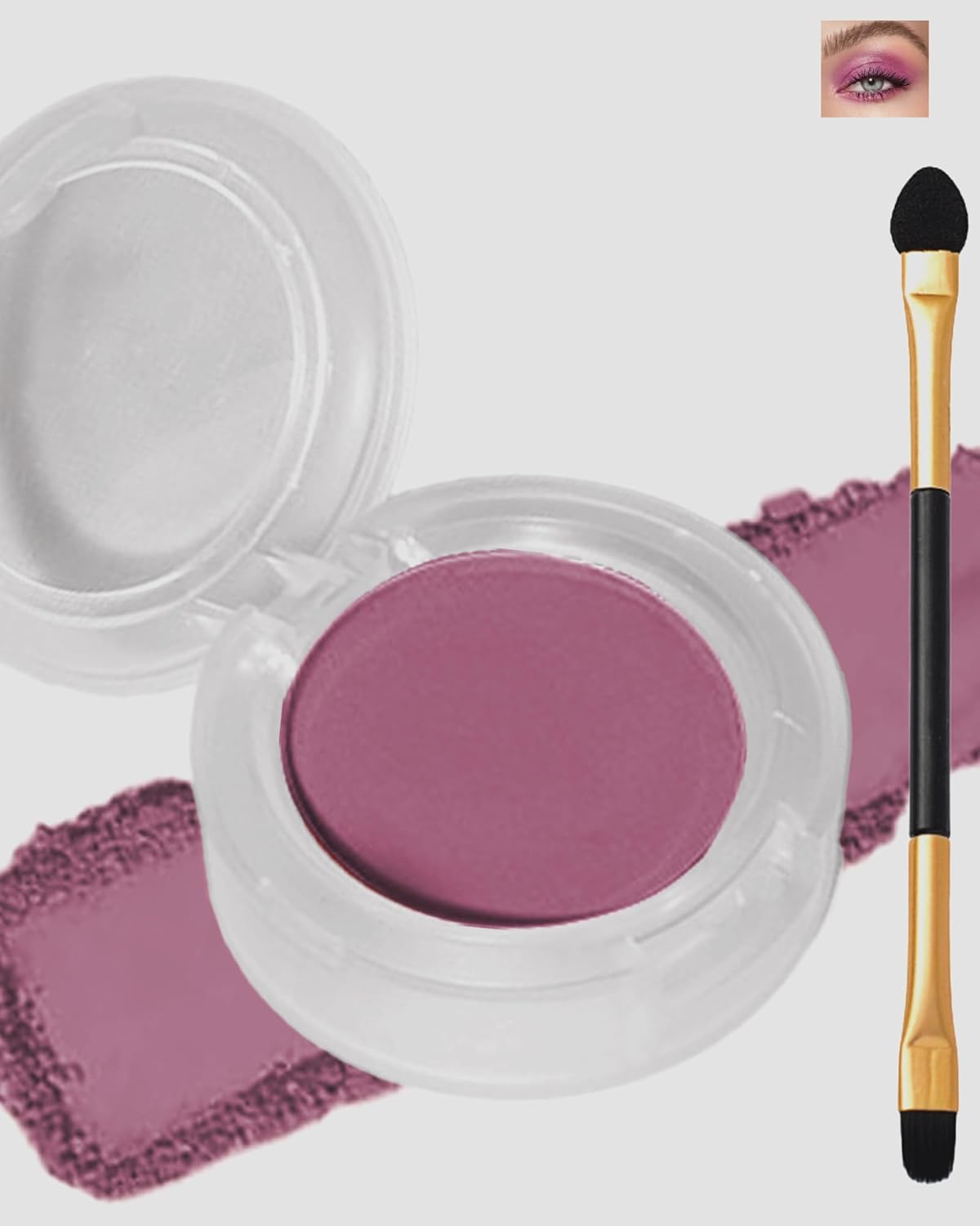 Single Matte Eyeshadow, Mauve Taupe Matte Eye Shadow Powder Palette Makeup, High Pigment Waterproof Nude Multiuse Pressed Eye Shadows Powder with Smooth Lightweight,Blendable for Daily Eye Look-05-BrightBean Baby