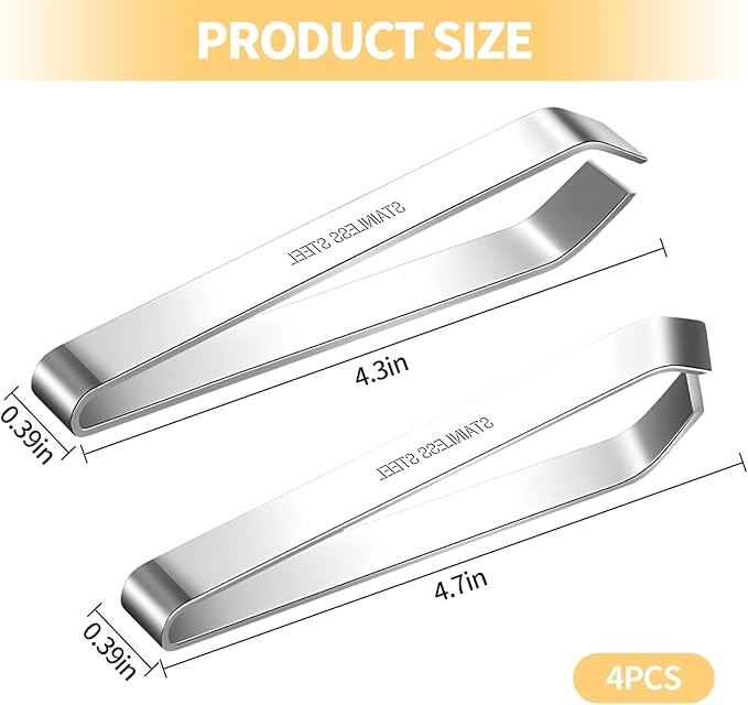 4 PCS Fish Bone Tweezers,430 Stainless Steel Flat & Slant Pliers Set for Kitchen Removing Salmon Trout Bones,Chicken Feathers