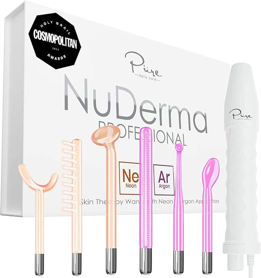NuDerma Professional Skin Therapy Wand - Portable Skin Therapy Machine with 6 Neon & Argon Wands – Boost Your Skin – Clear Firm & Tighten-BrightBean Baby